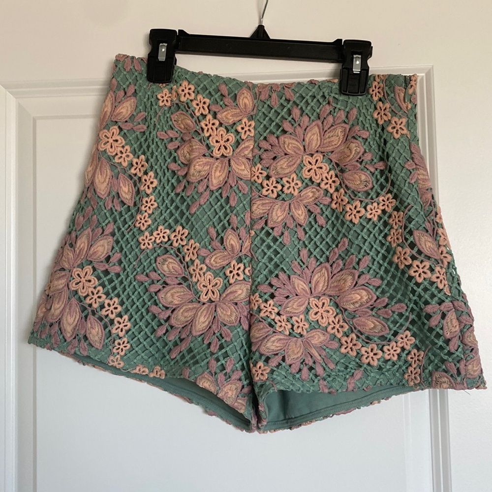 Crochet high waisted shorts